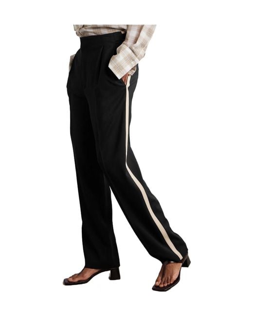 Kallmeyer Black Phoebe Wool-Crepe Straight-Leg Pants
