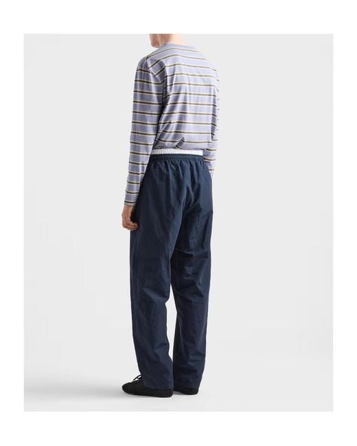 Prada Blue Linen Blend Pants for men