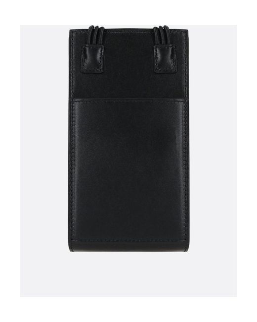 Jil Sander Black Logo Printed Phone Holder