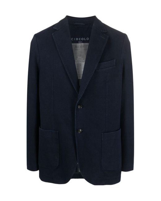 Circolo 1901 Blue Single-Breasted Cotton-Blend Blazer for men