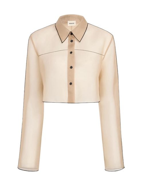 Khaite Natural Fritz Sheer Cropped Top