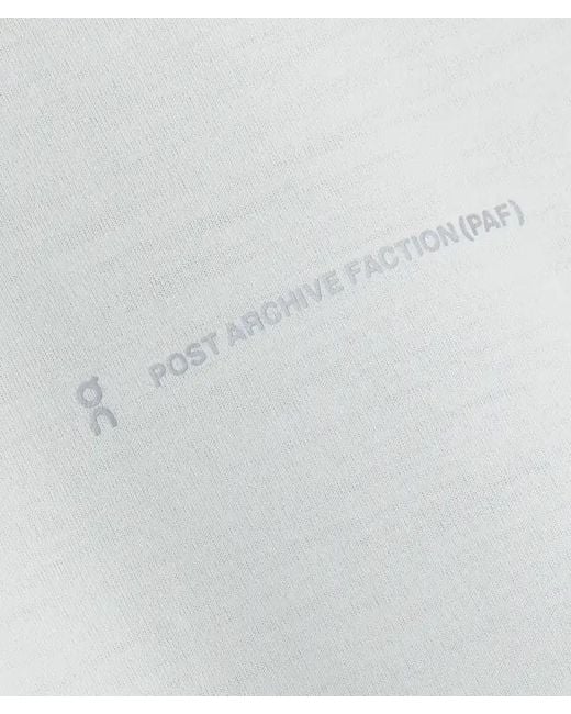 Post Archive Faction PAF White On Running T-Shirt X Post Archive Faction for men