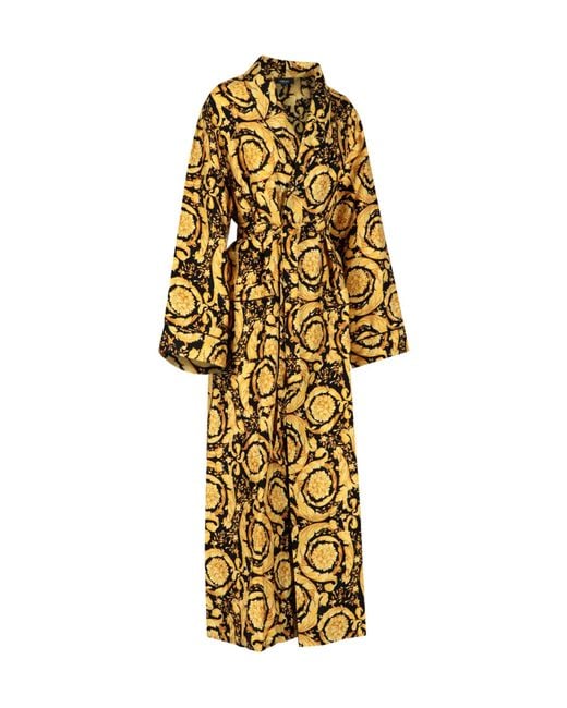 Versace Metallic Baroque Pattern Belted Pajama