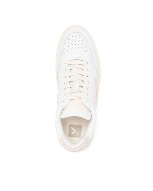 Veja White Logo Patch Lace-Up Sneakers