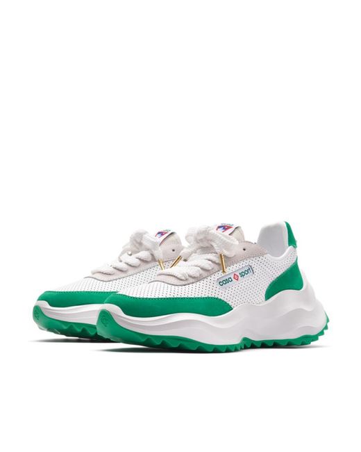 Casablanca Green Atlantis Perforated Lace-Up Sneakers for men