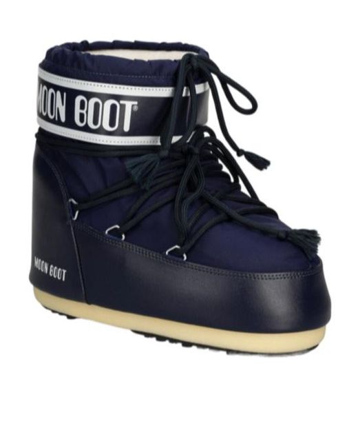 Moon Boot Blue Icon Logo Printed Lace-Up Boots for men