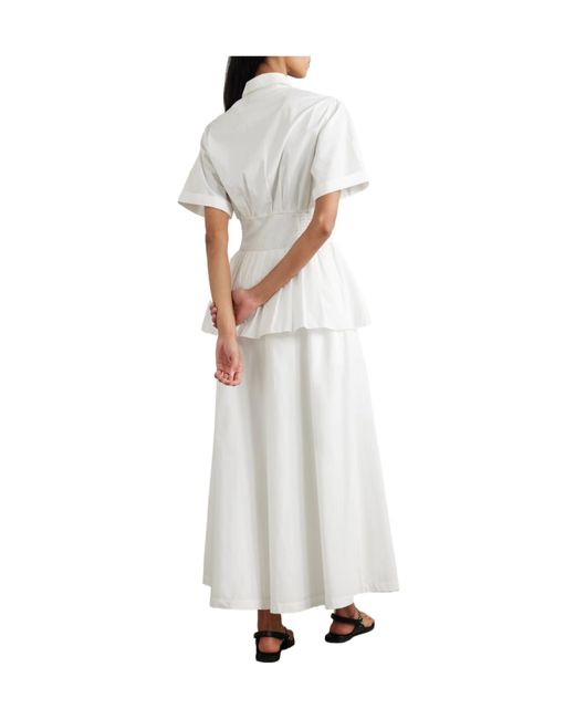 Rosie Assoulin White Cotton-Poplin Maxi Shirt Dress