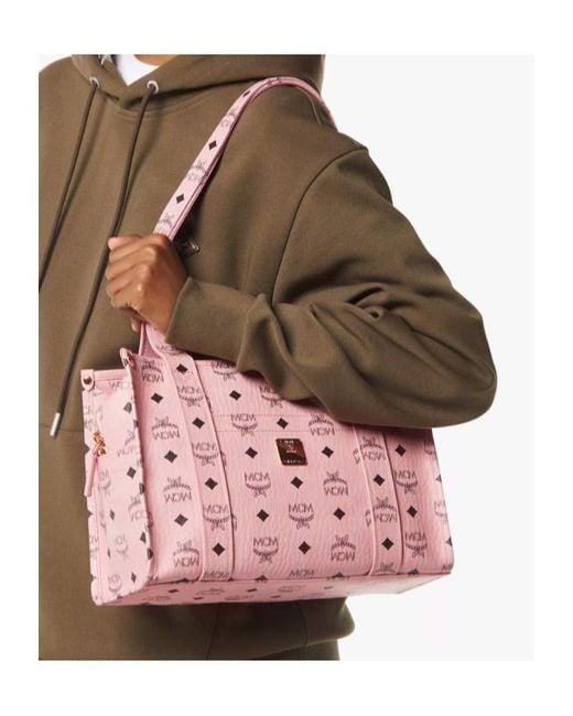 MCM Pink Large Aren Shopper Bag
