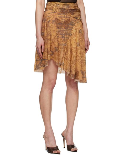 M I S B H V Natural Goa Mesh Midi Skirt
