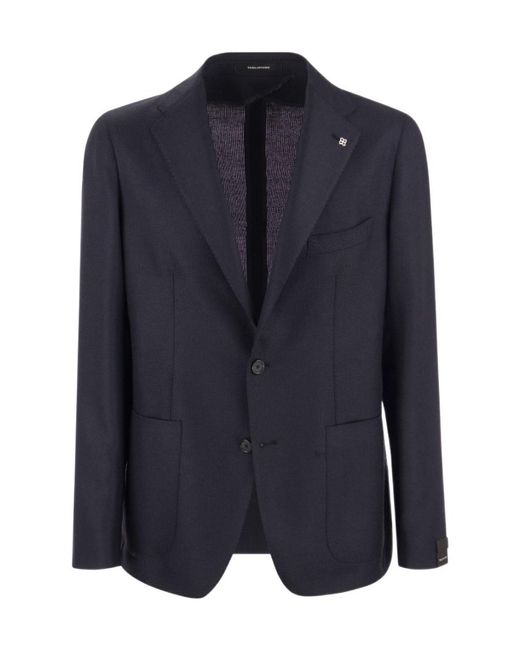 Tagliatore Blue Single-Breasted Blazer for men