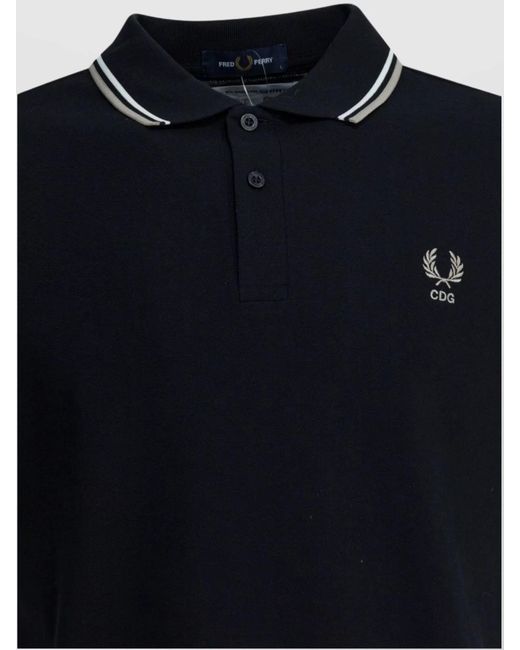 Comme des Garçons Blue Contrasting-Color Short-Sleeved Polo Shirt for men