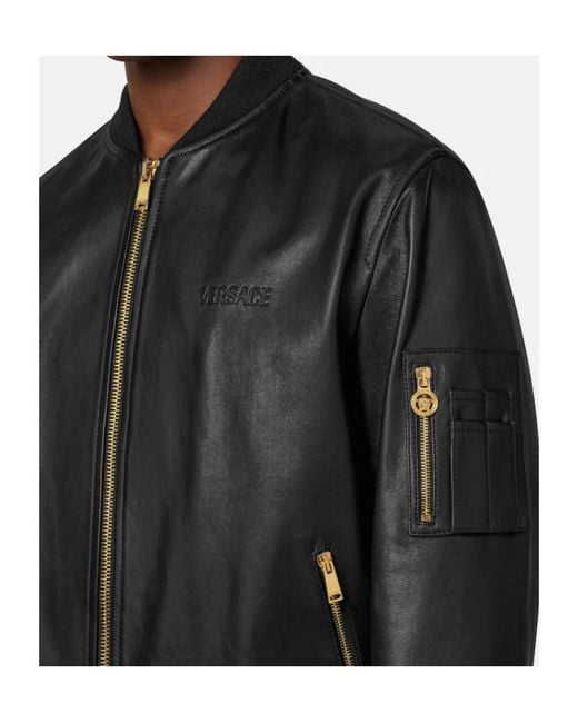 Versace Black Zip-Up Bomber Jacket for men