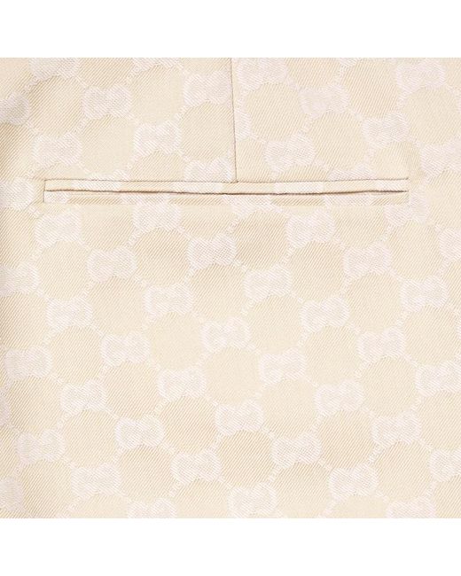 Gucci Natural Gg Pattern Shorts