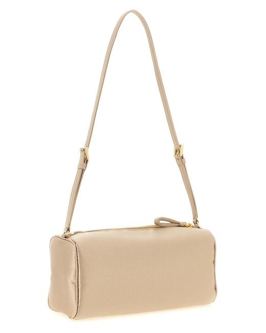 Prada White Triangle Logo Shoulder Bag