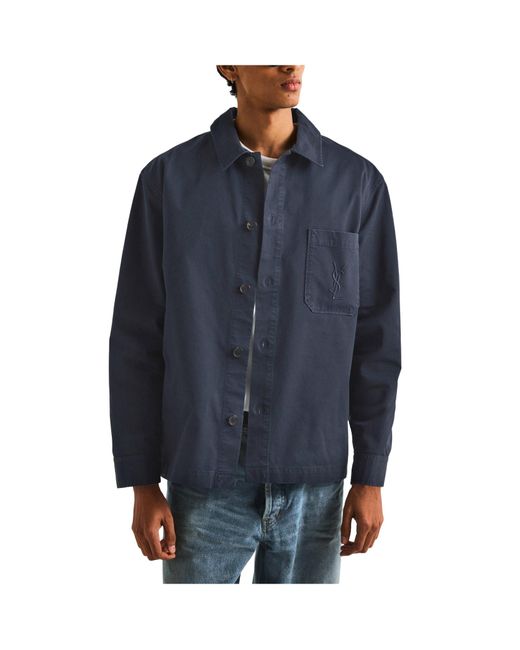 Saint Laurent Blue Workwear Shirt Jacket for men