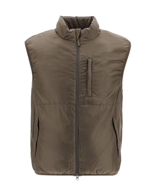 Aspesi Brown Padded High-Neck Gillet for men