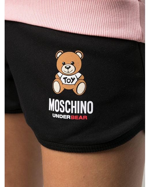 Moschino Black Underbear Logo Sports Shorts