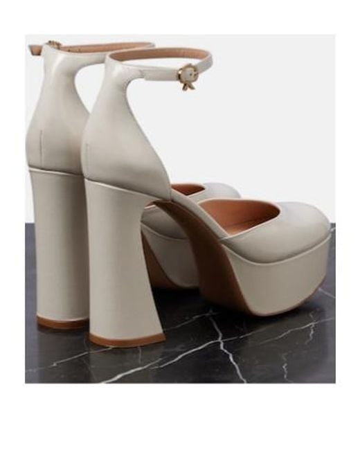 Gianvito Rossi White Patent Leather Platform Pumps