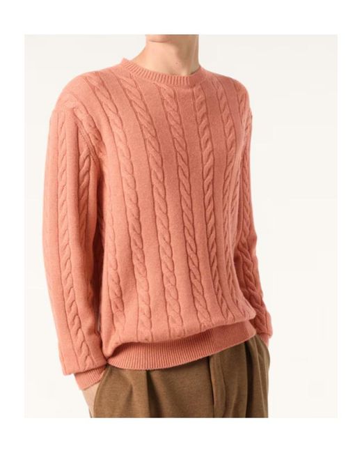 Loro Piana Pink Cedar Cable-Knit Crew Jumper for men