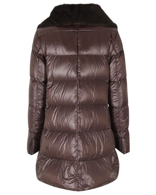 Herno Brown Thickened Zippered Down Jacket