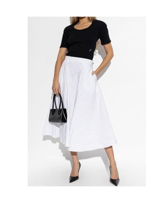 Moschino White Flared Skirt