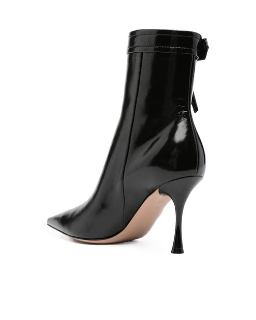 Gianvito Rossi Black 95Mm Leather Ankle Boots