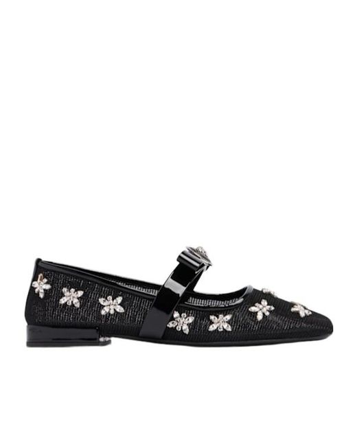 Versace Black Mesh Ballet Flats