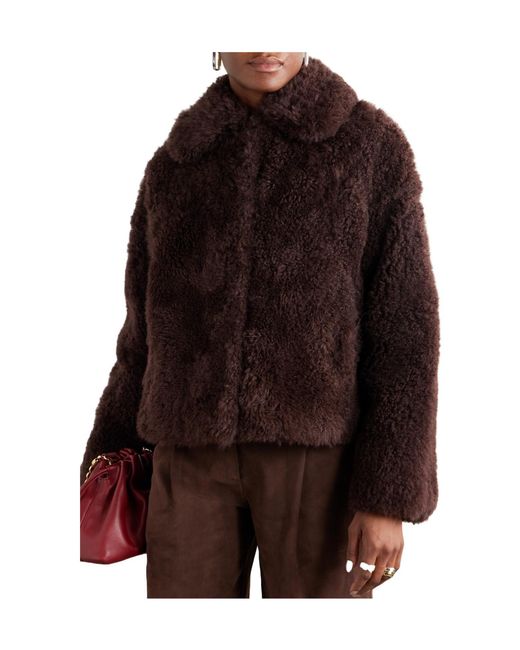 Yves Salomon Brown Shearling Jacket