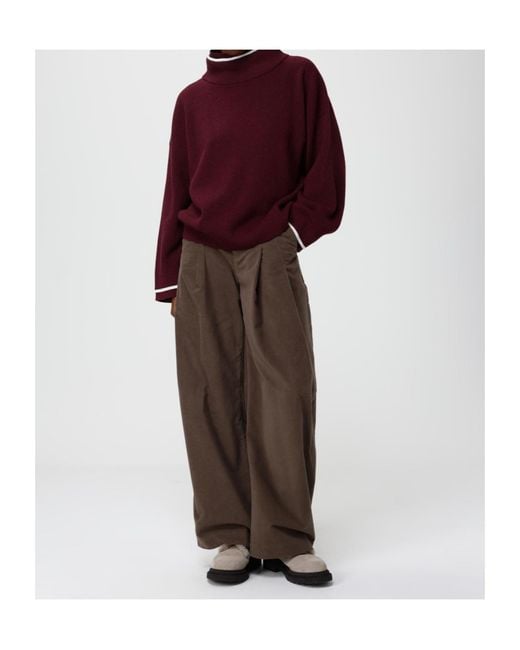 Brunello Cucinelli Purple High Neck Knitted Jumper
