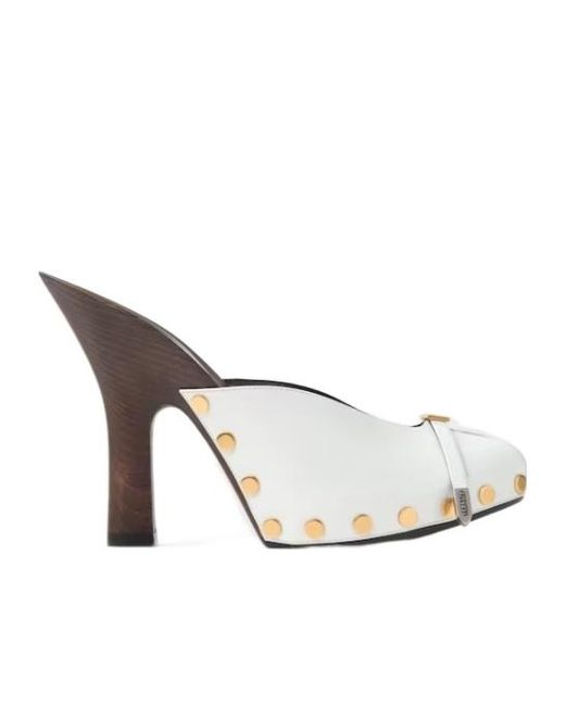 Versace White Sassi Clogs