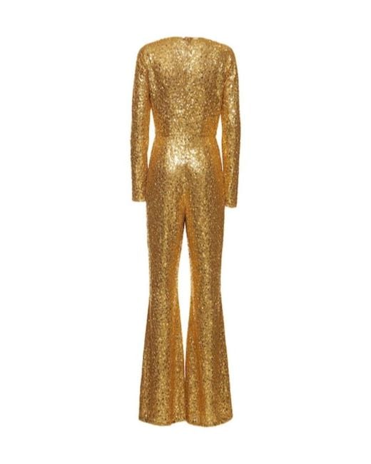 Michael Kors Metallic Sequined V-Neck Jumpsuit