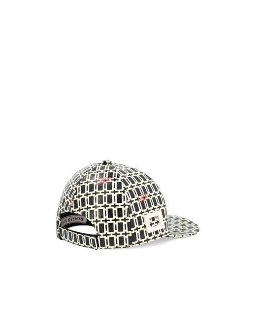 Roger Vivier White Geometric Pattern Printed Baseball Cap