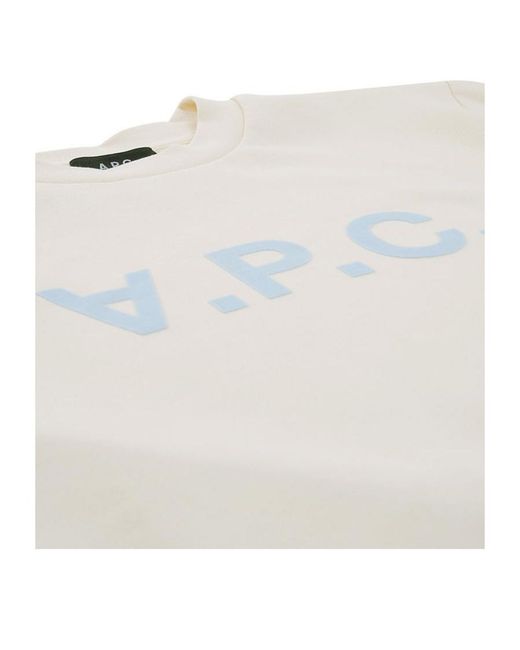 A.P.C. White Logo-Print Crew-Neck Sweater for men