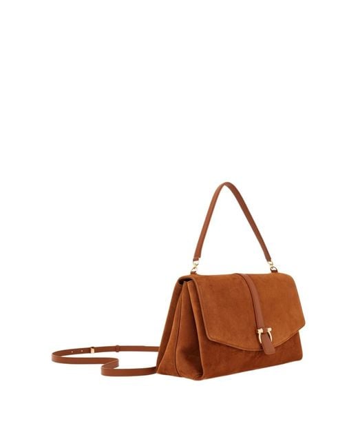 Ferragamo Brown Flap-Over Shoulder Bag