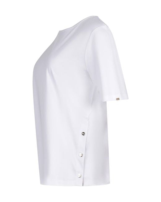 Herno White Button Detail T-Shirt