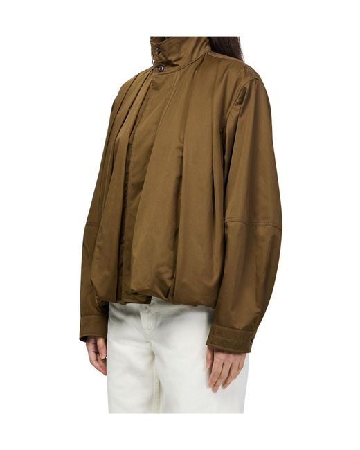 Lemaire Brown Pleated Balloon Jacket