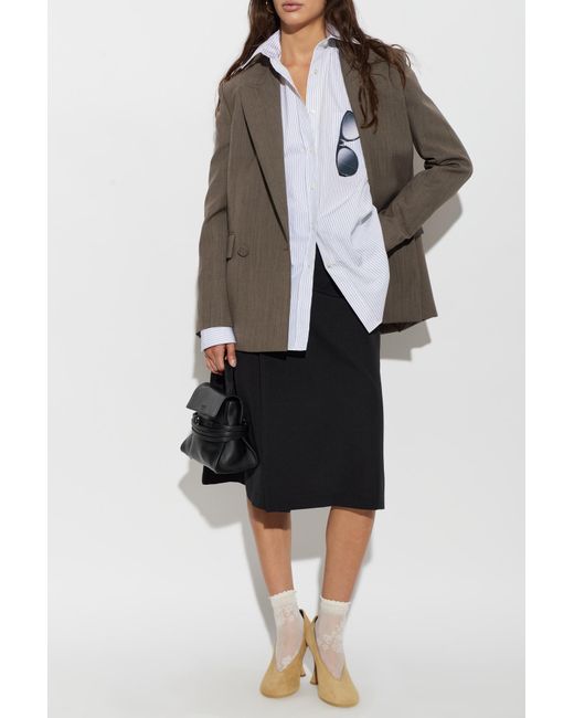 Moschino Brown Double-Breasted Suit Jacket