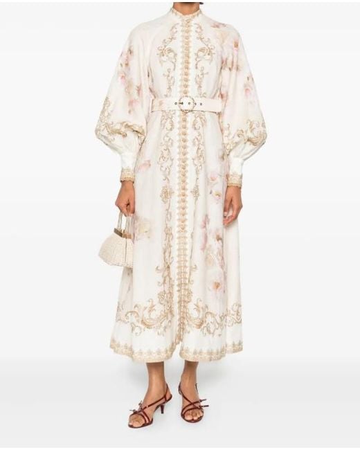 Zimmermann Natural Printed Button Dress