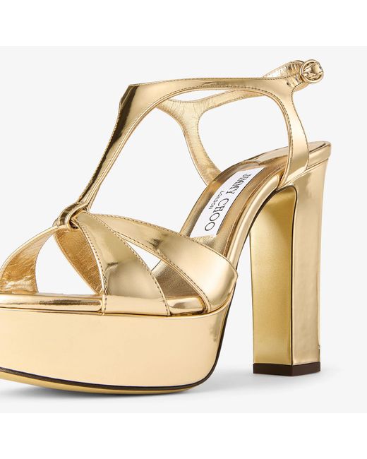 Jimmy Choo Metallic Liquid Metal Leather Sandals