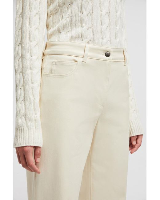 Moncler Natural Gabardine Straight-Leg Trousers