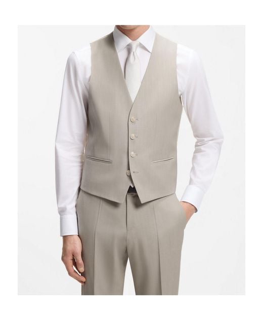 Boss Gray Boss Three-Piece Tailored Suit for men