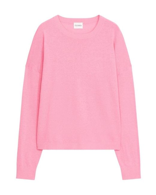 Closed Pink Crew Neck Long-Sleeve Sweater