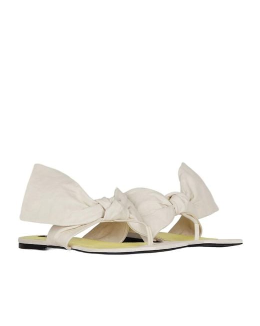 Givenchy White Boudoir Bow Thong Slides