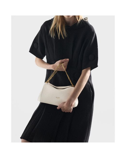 Prada Natural Chain-Linked Shoulder Bag