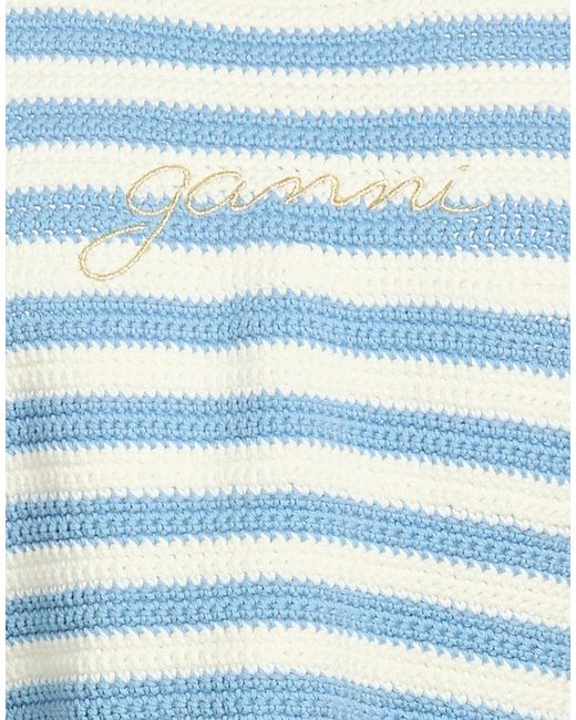Ganni Blue Crochet Vest