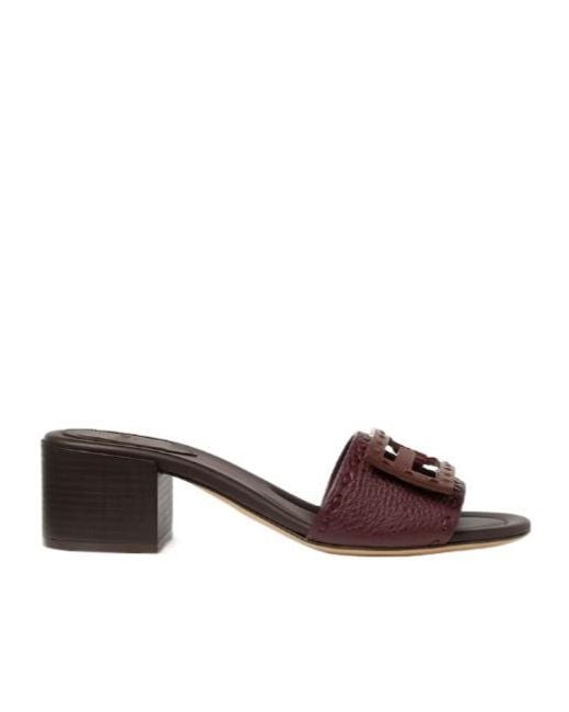 Fendi Brown Baguette Wide-Band Slides