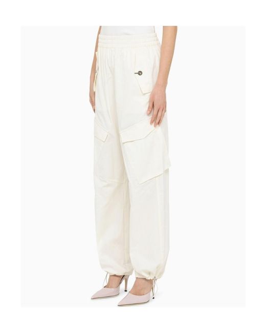 Dion Lee White Logo Casual Pants