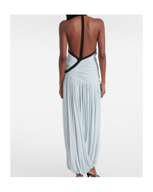 Christopher Esber Blue Suspended Ruched Jersey Maxi Dress