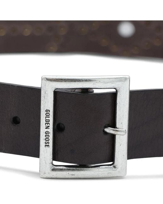 Golden Goose Deluxe Brand White Sierra Studded Belt for men
