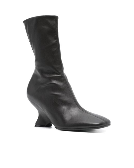 Dries Van Noten Black Wedge Heel Boots